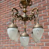 Lustre en laiton du milieu du XXe siècle, Europe occidentale