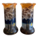 Pair of Art Nouveau painted glass vases