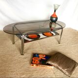 Glass coffee table, ceramics 70