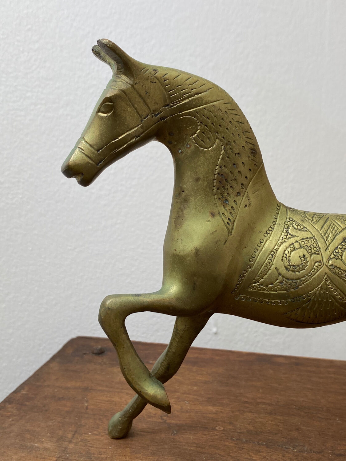 Vintage brass horse