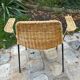 Paire de fauteuils en rotin et métal -1950/1960