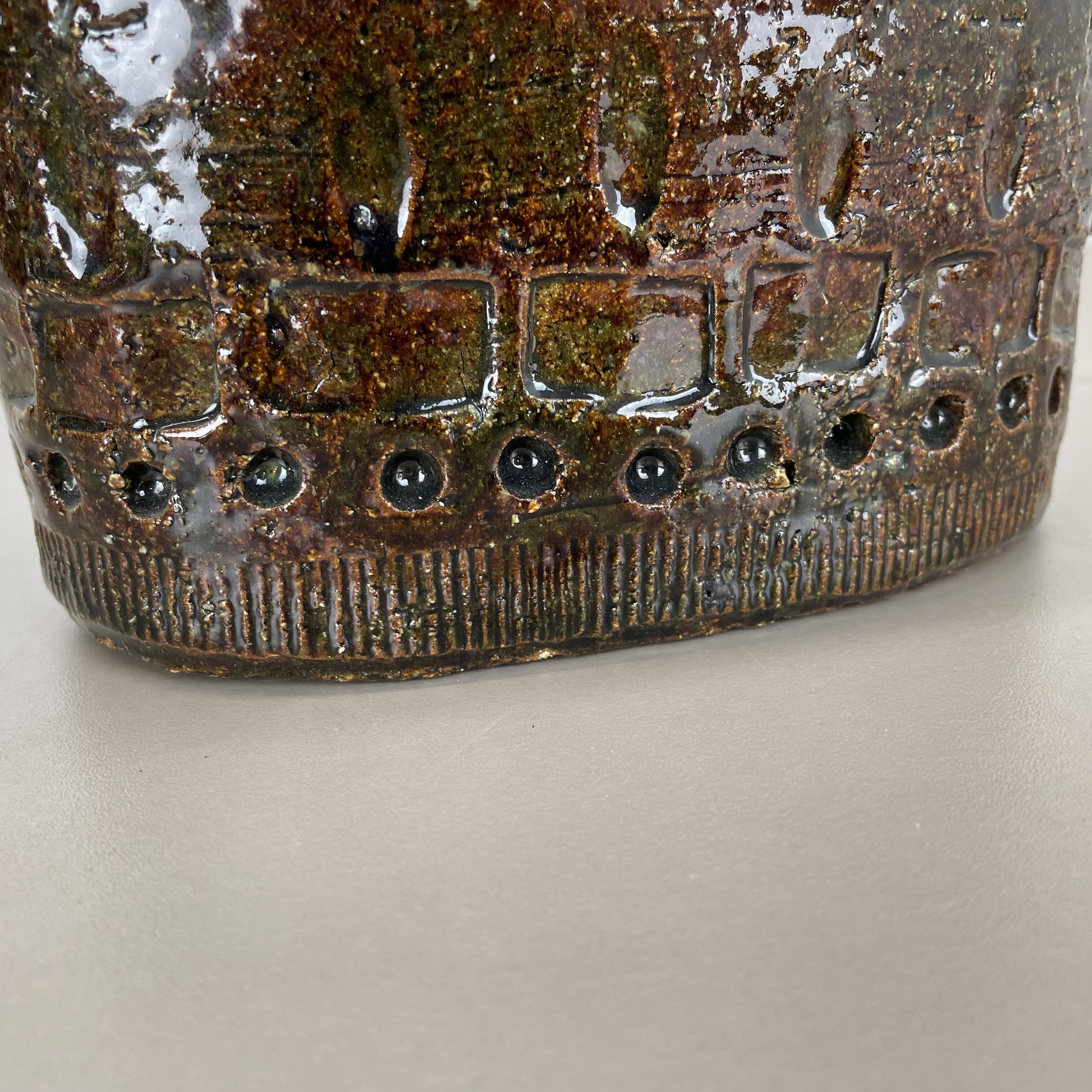 Large 25cm Abstract Ceramic Table Lamp with Pattern attributed to Bitossi, Italy, 1970s