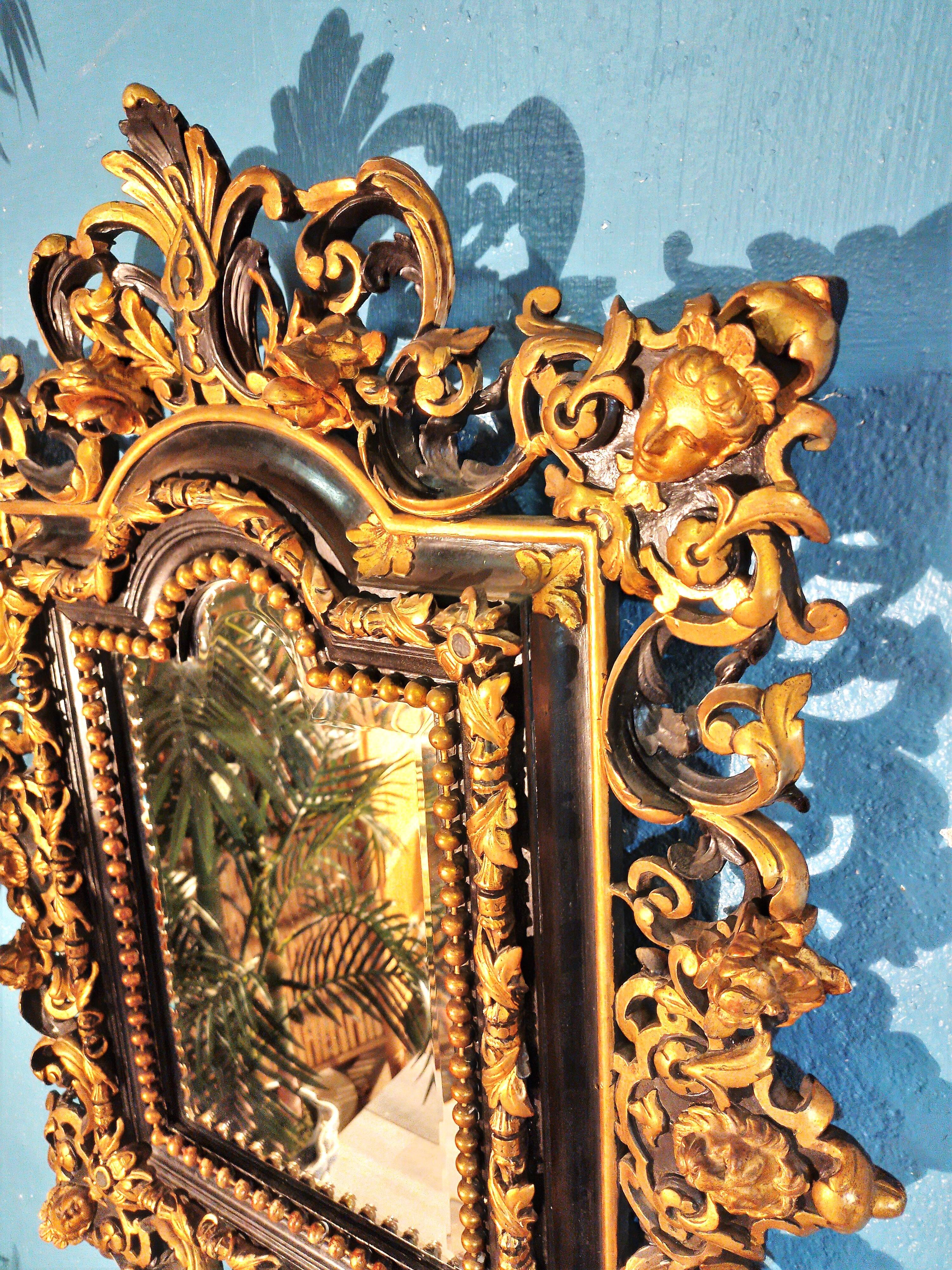 Baroque wall mirror Italy 19th century
