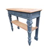 Console in patinated solid oak, late 19th century.