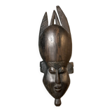 African mask 19cm hand carved tribal statuette wood Baoulé Ivory Coast Vintage old