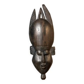 African mask 19cm hand carved tribal statuette wood Baoulé Ivory Coast Vintage old