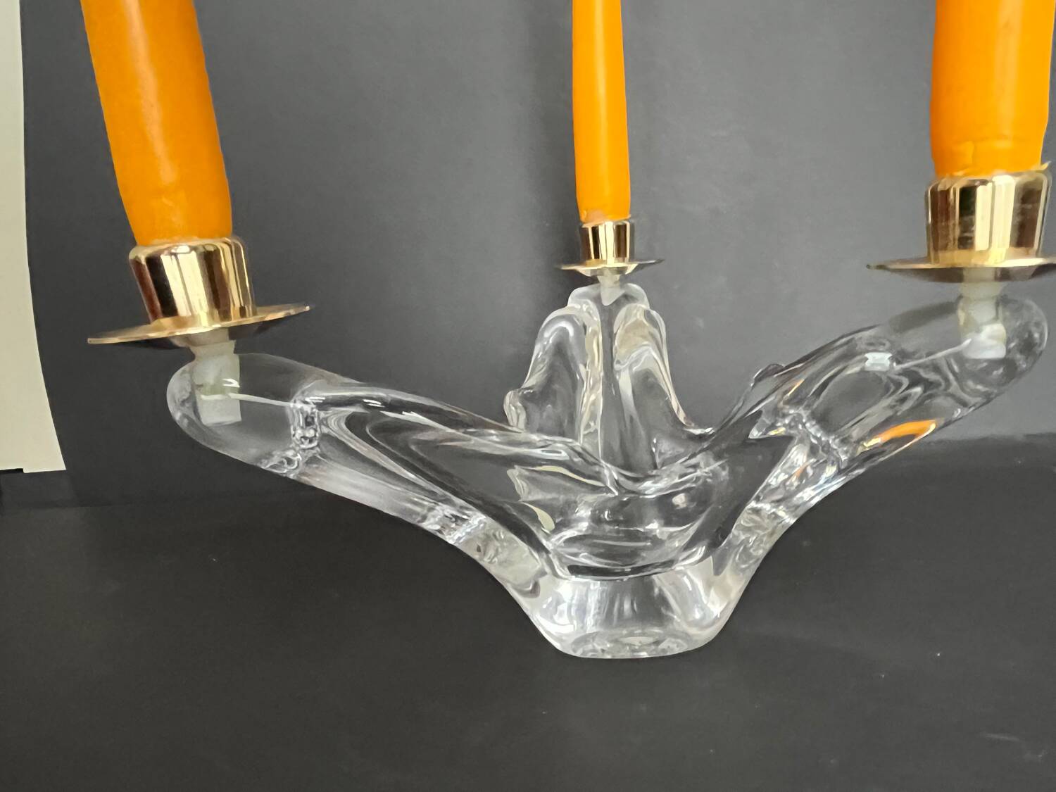 SCHNEIDER 3-branched crystal candlestick