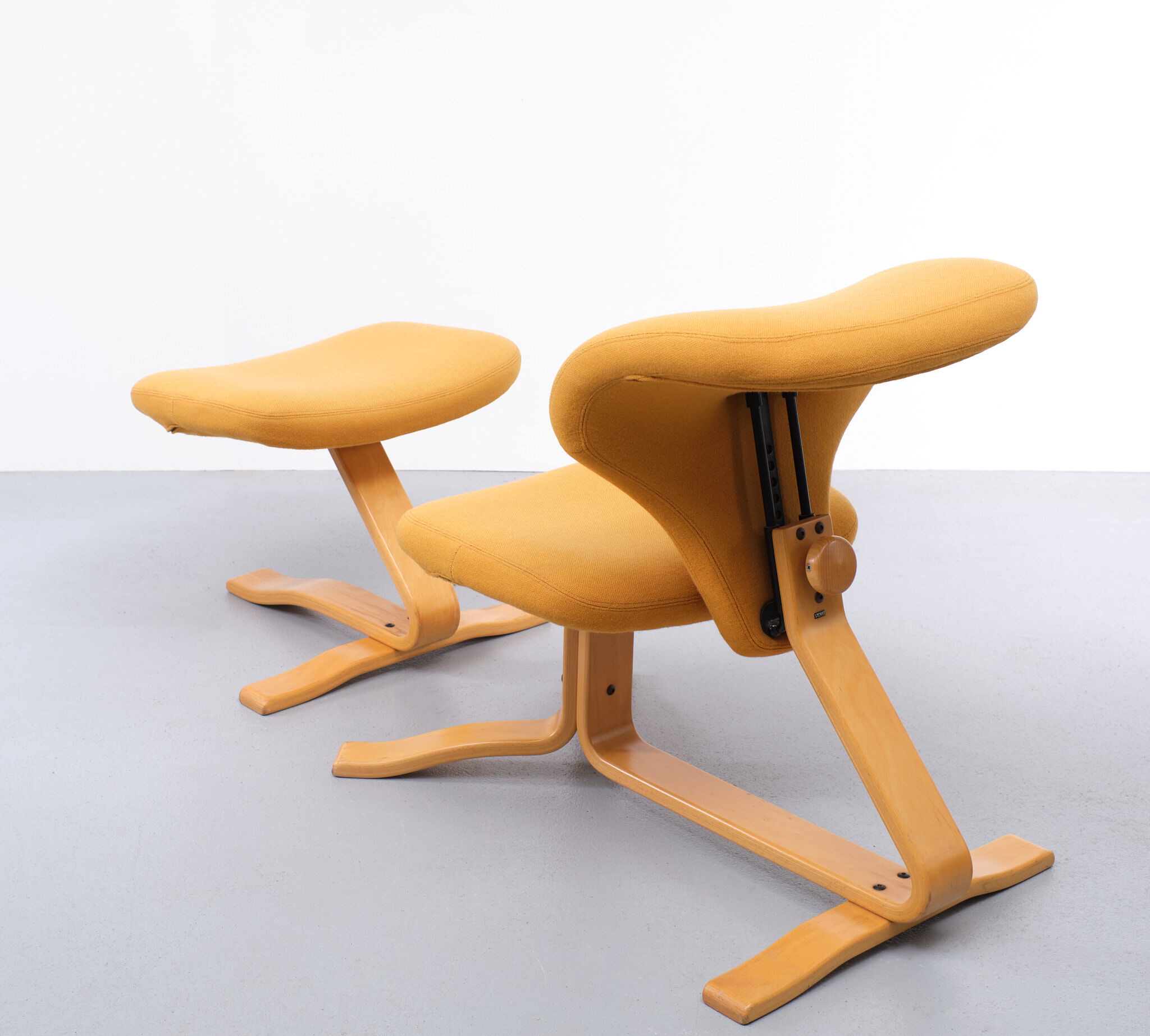 Stokke Lounge chair and ottoman Peter Opsvik Norway 1970s