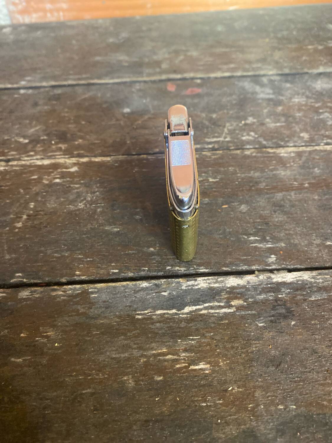 Vintage silver match chrome + gold metal lighter made in france