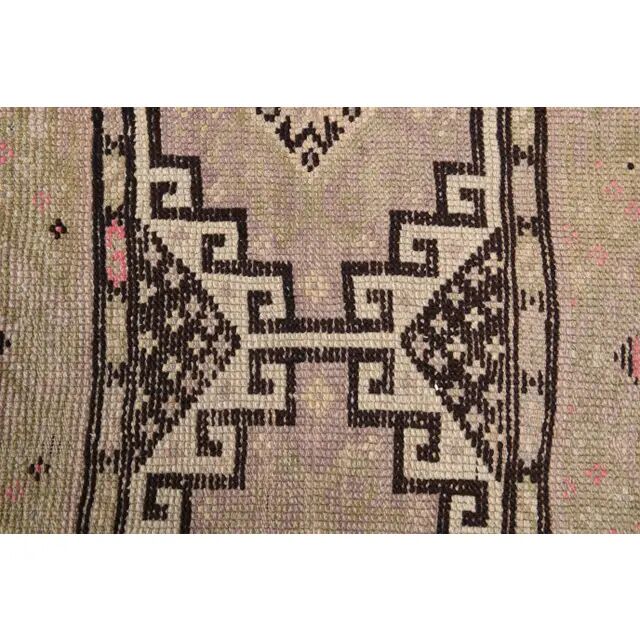 1960s Turkish Hand-Knotted Runner Rug 120x325