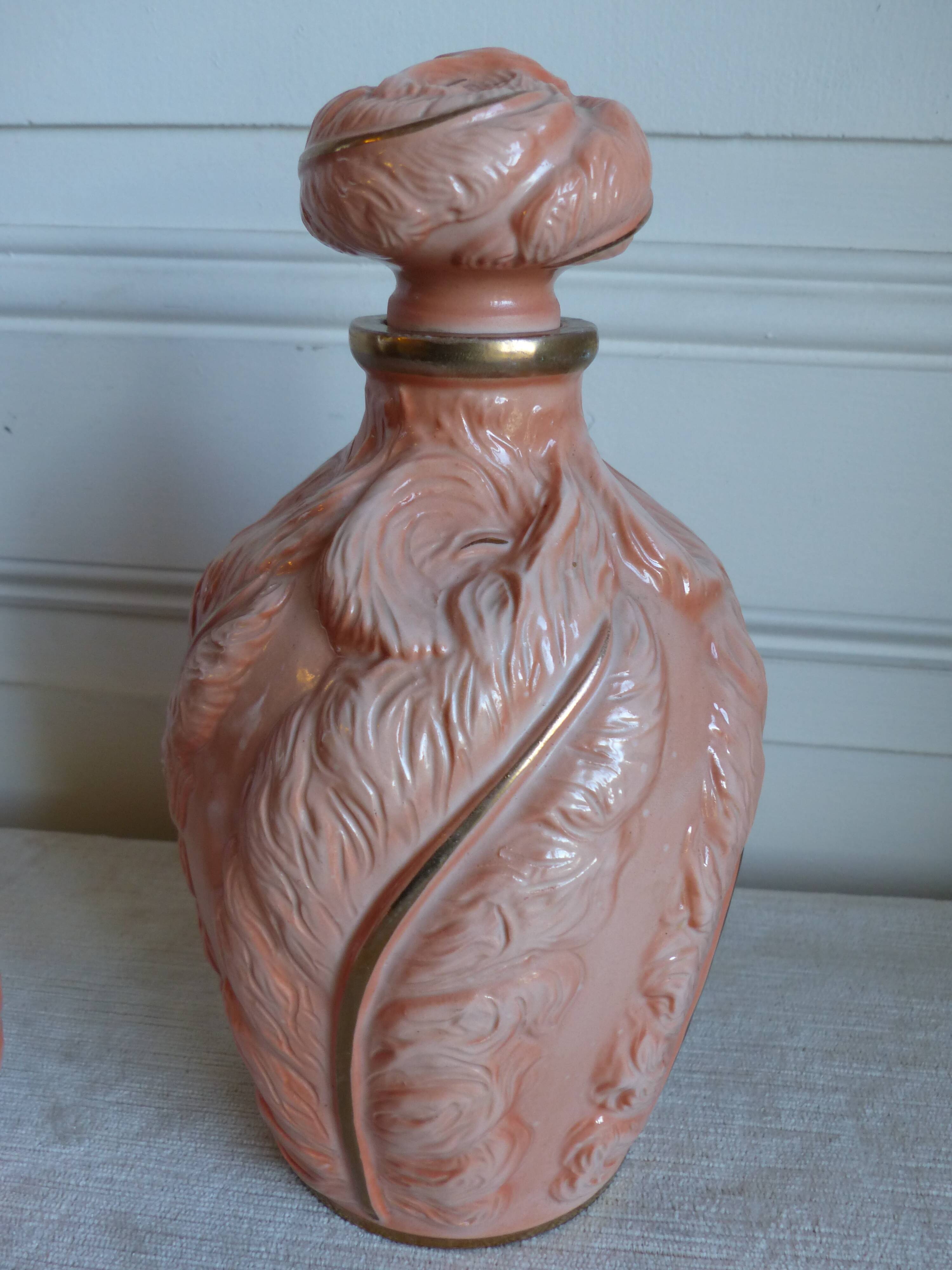Bottle and six porcelain cups from Couleuvre