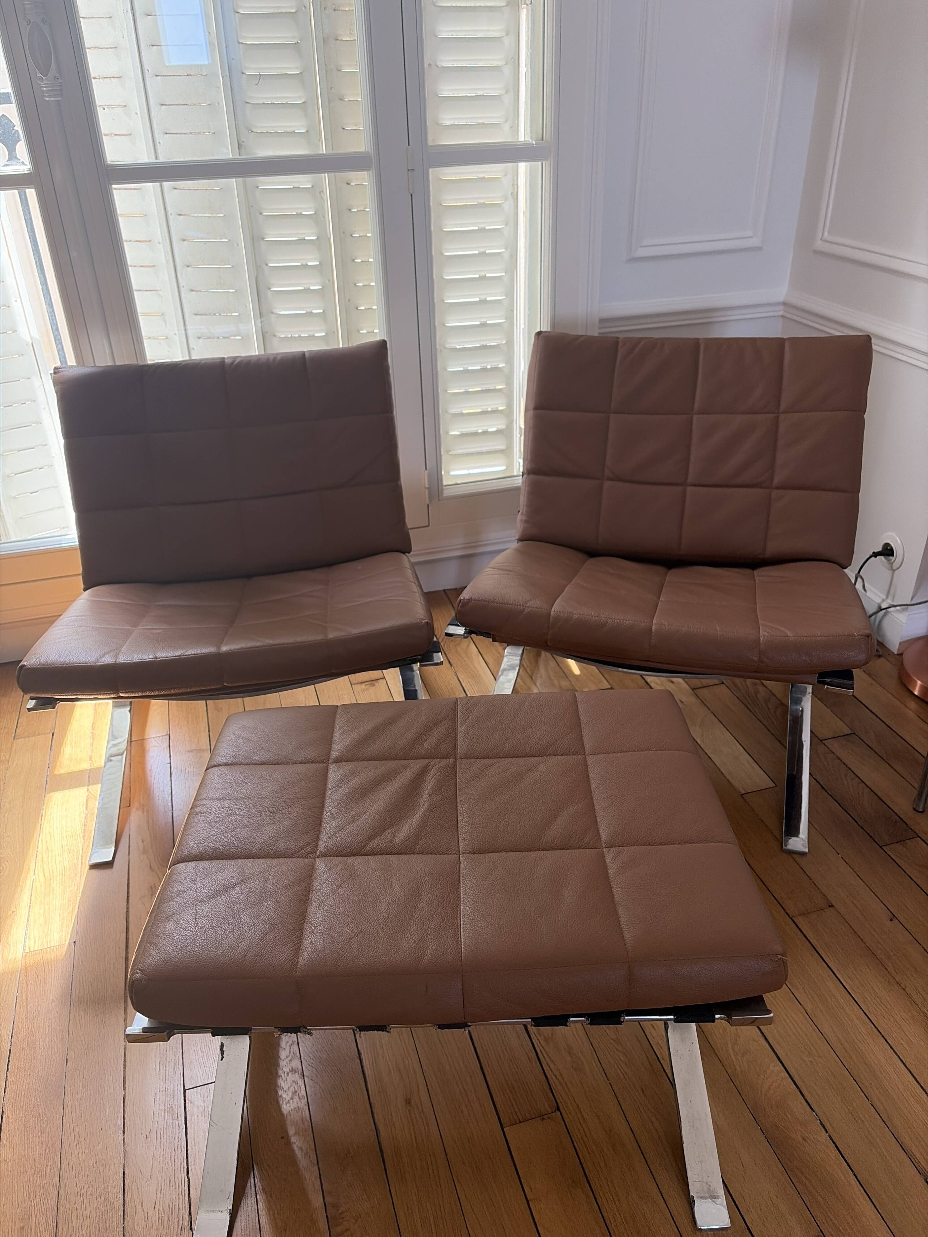Armchairs and footrests by Olivier Mourgue