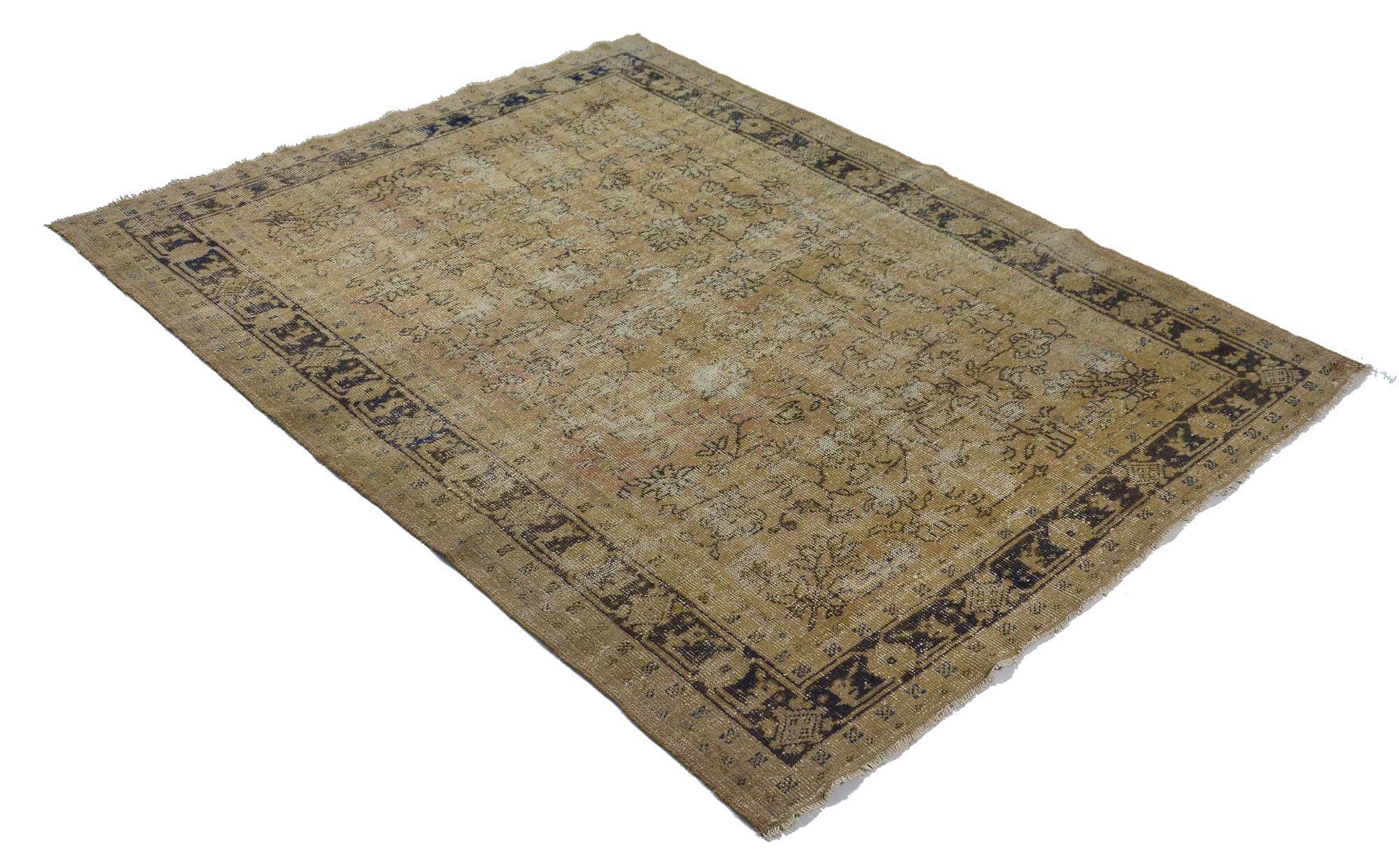 Turkish Anatolian Handmade Vintage Rug 233 cm x 180 cm