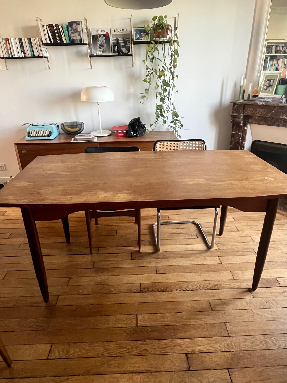Scandinavian extendable wooden table