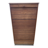 Meuble de métier de rangement classeur à rideaux 2 colonnes en chêne