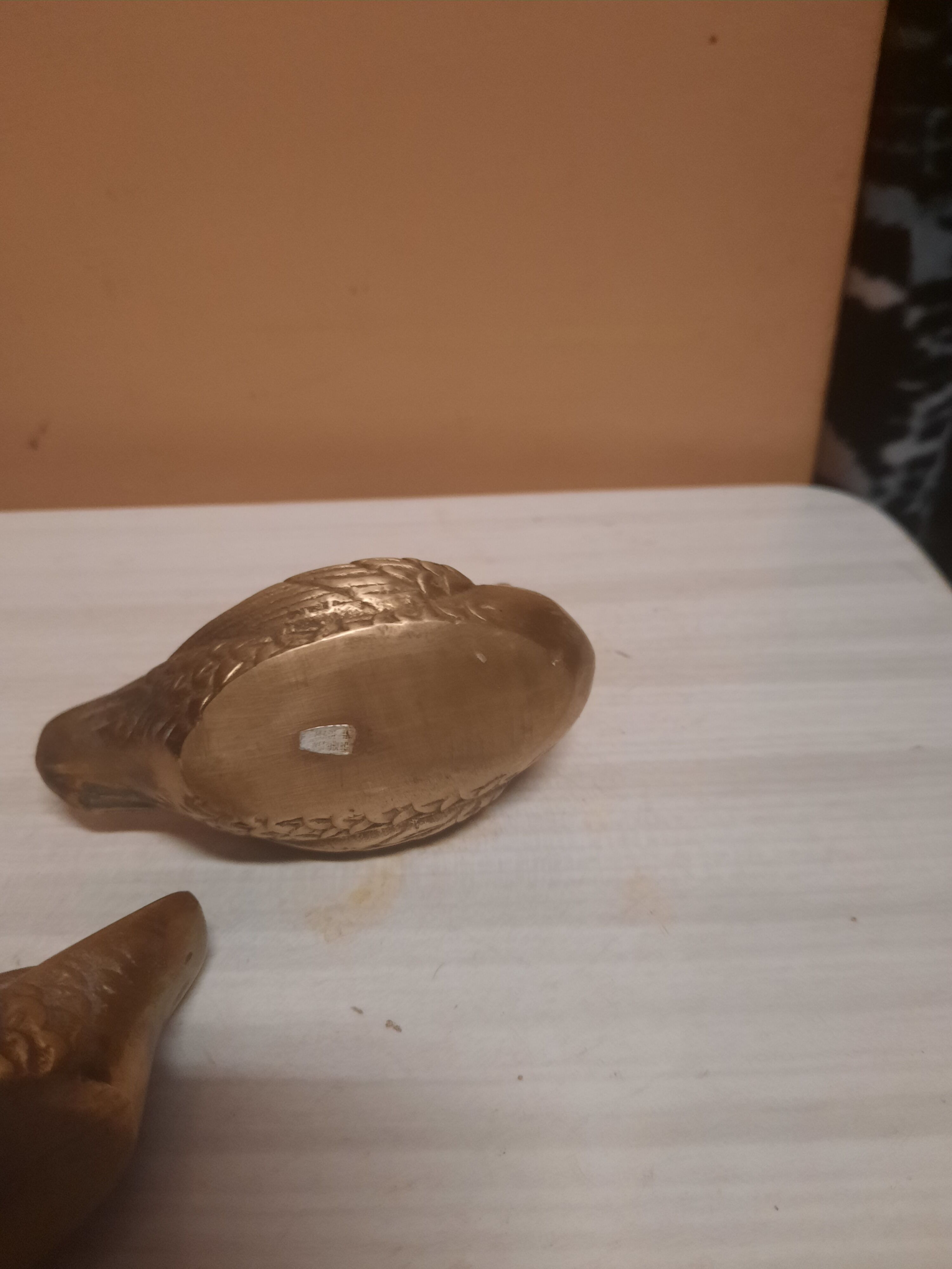 Set of two brass ducks
