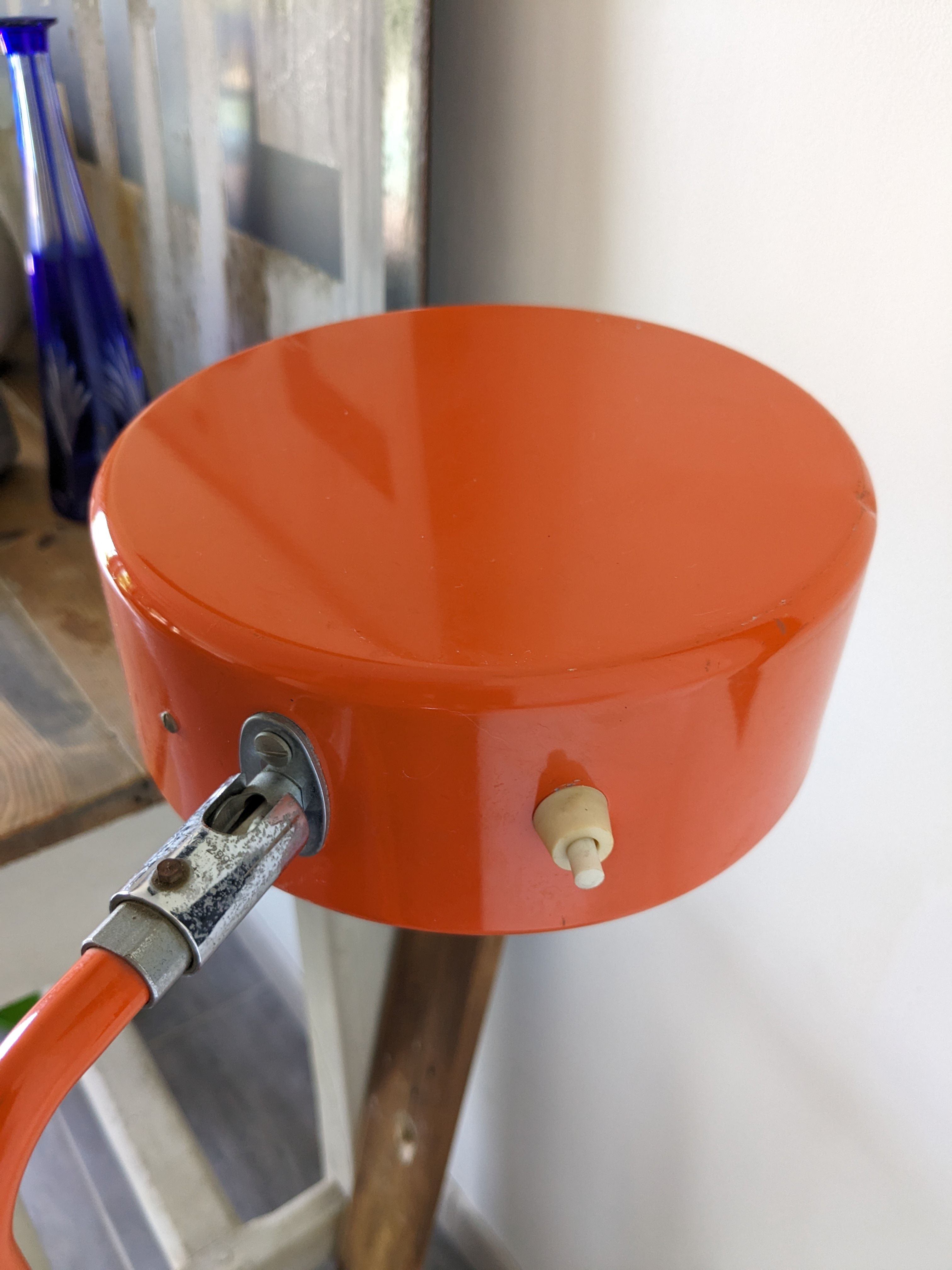 Large vintage orange lamp by Anders Pehrson for the Atelje Lyktan 1970