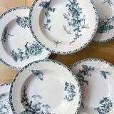 6 old iron earth soup plates from Sarreguemines