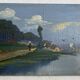Oil on panel, Breton landscape signed, beautiful frame early 20th century.