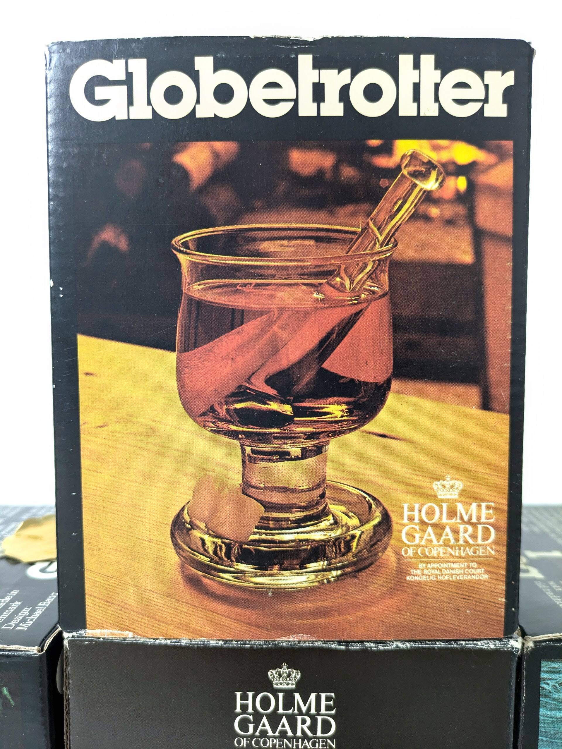 4 verres à grog et mélangeurs, Holmegaard années 70
