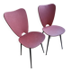 Pair of vintage chairs from the 50s/60s – black metal splayed legs
