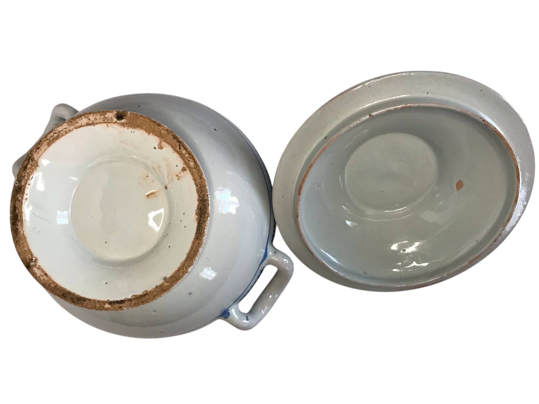 France, Fretel earthenware soup tureen with apple, 19th century