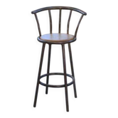 Industrial stool with oak seat, 1960s