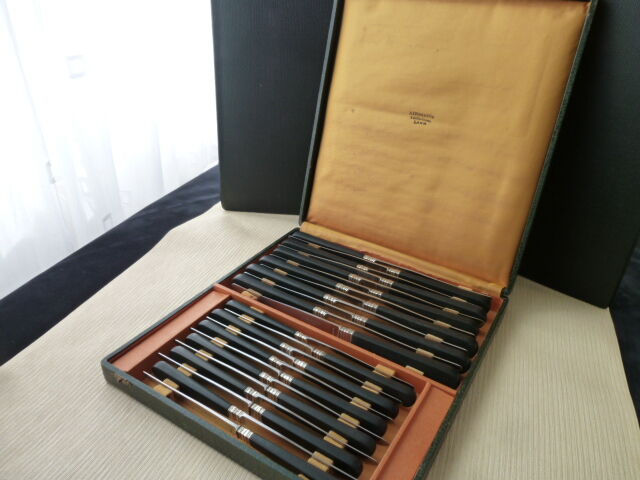 box of 12 table knives and 12 cheese knives Thiebaut Astruc de Lille