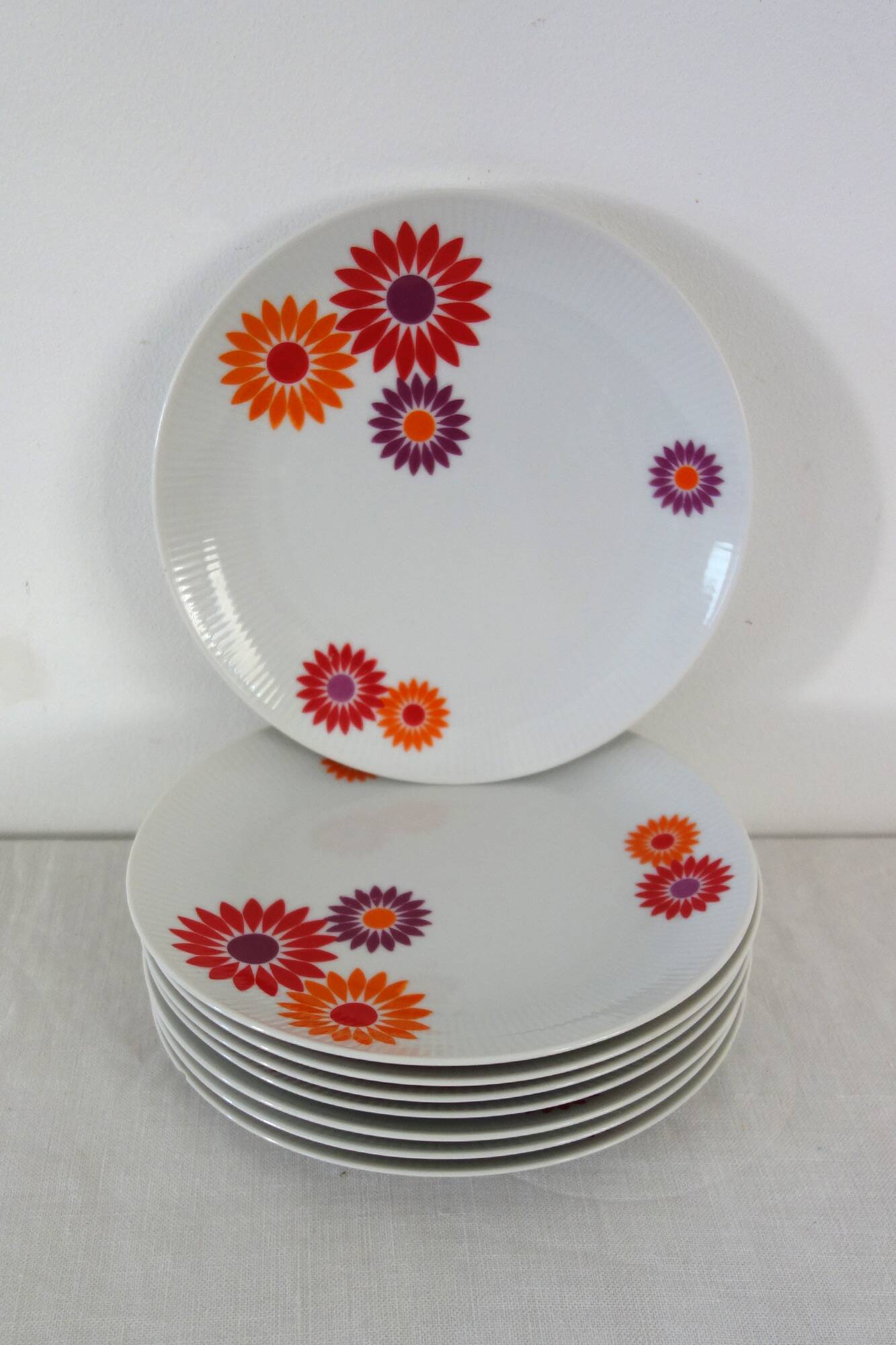 8 dessert plates Seltmann Weiden West Germany 70s
