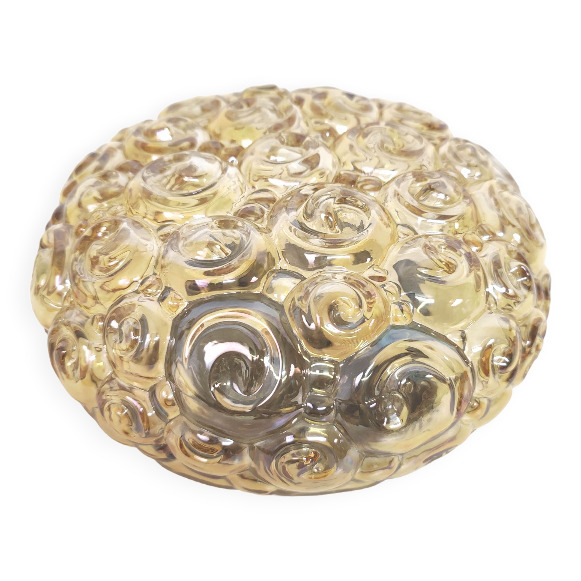 Ceiling lamp glass bubble champagne 70s