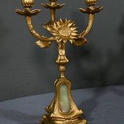 Paire de candélabres en régule doré et onyx – 1940