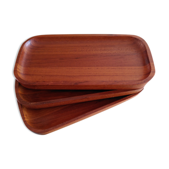 Set of 3 Scandinavian style wooden pocket empty