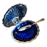 Stainless steel and glass shell butter dish