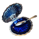 Beurrier coquillage  inox et verre