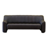 Black leather 3-seater sofa by De Side, from 1970's model 44