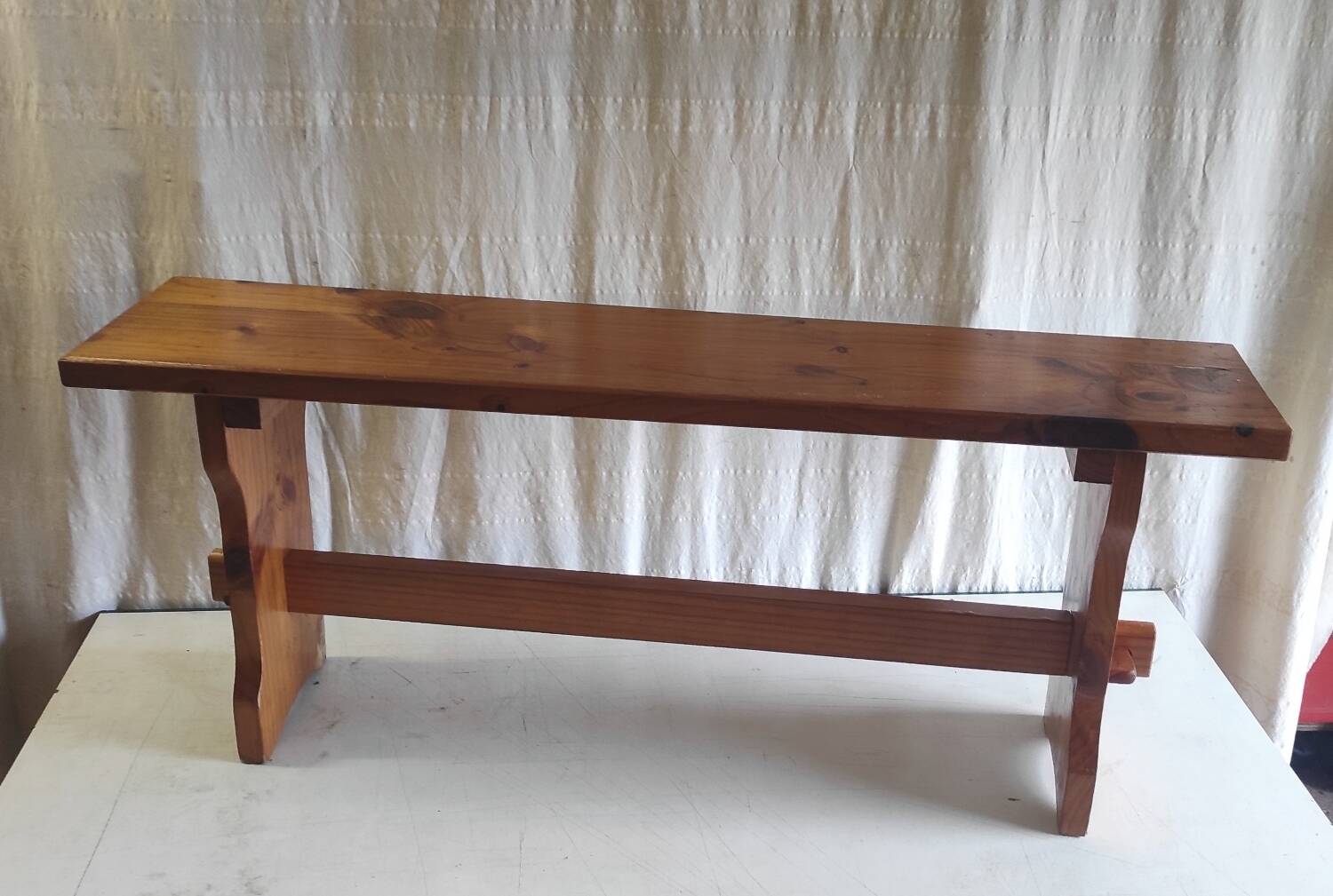 Solid wood bench - mid 20th century