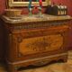 Marquetry commode Napoleon III – Marble top – Gilded bronzes