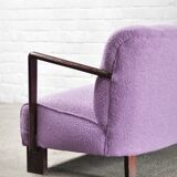 Mid-Century Italian Sofa in Purple Bouclé Wool, 1950s