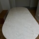 Marble and wood dining table