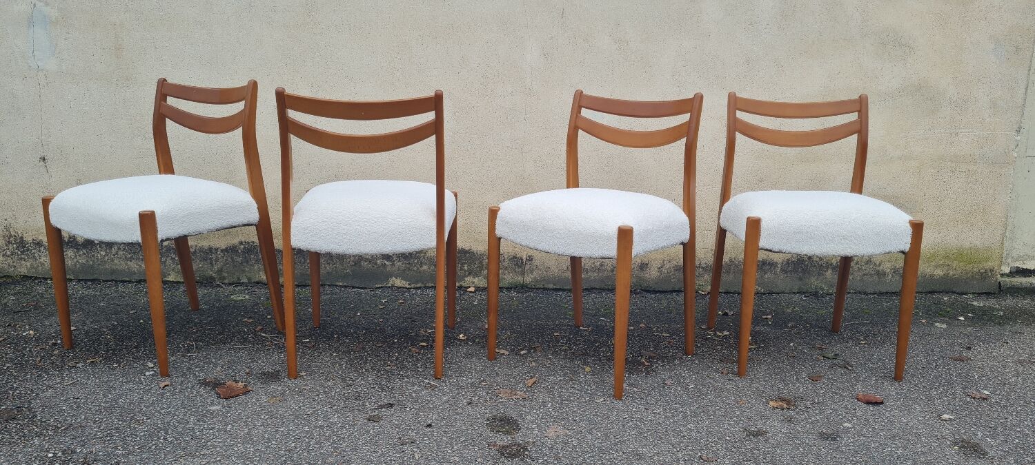 Set of 4 Scandinavian teak chairs