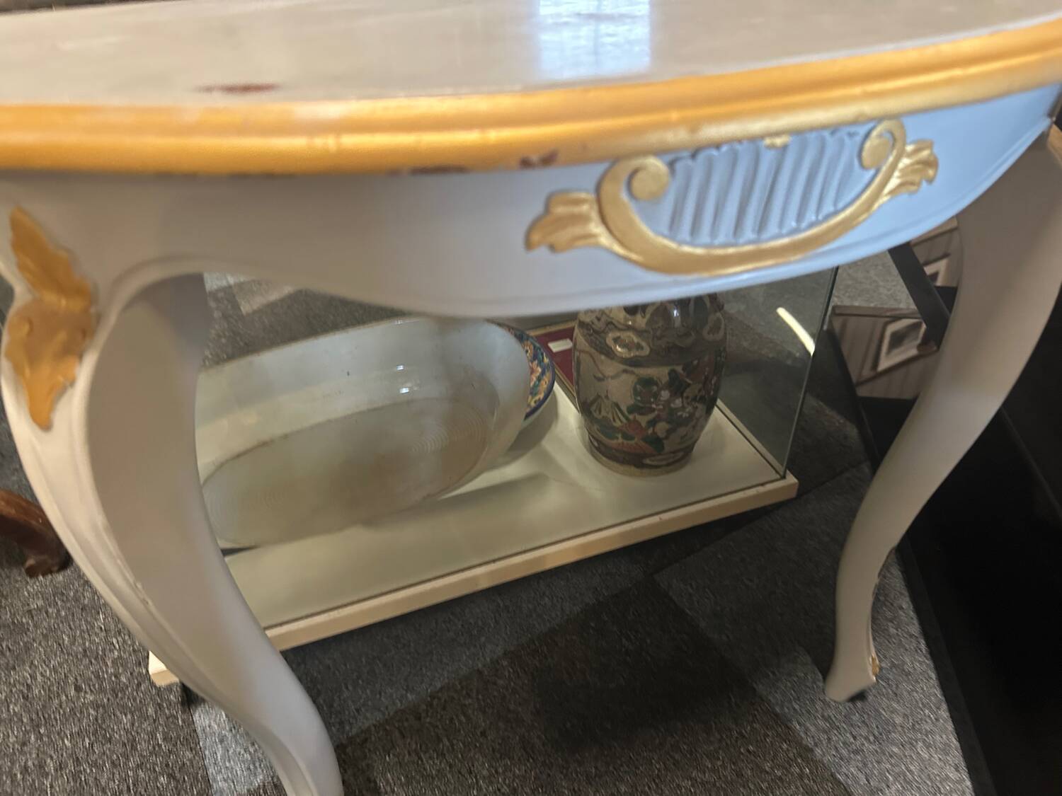 Console en bois peint
