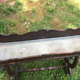 Wooden, wrought iron and zinc planter