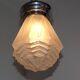 French 1920's-1940's art deco milk glass skyscraper tiered light fixture 3995