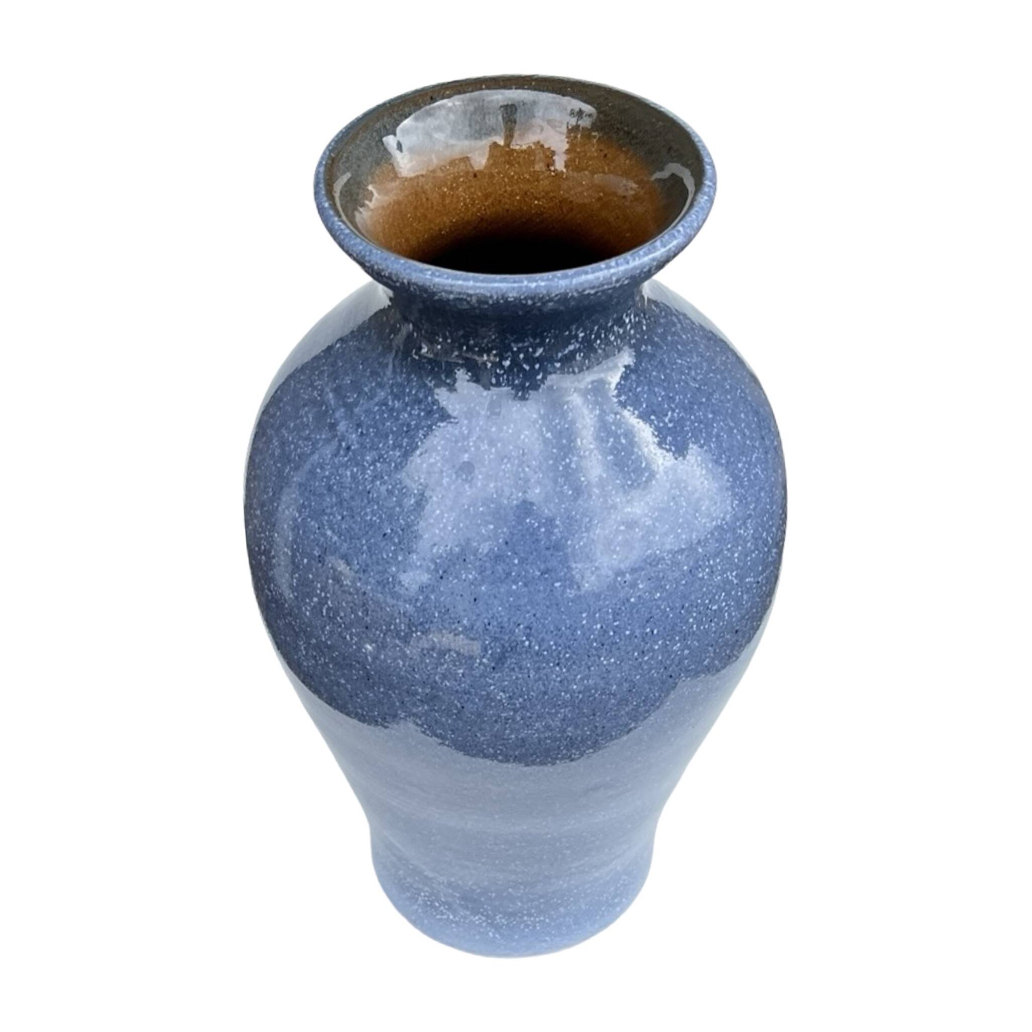 Vintage blue ceramic vase – reactive glaze, Germany, 1960s/1970s.