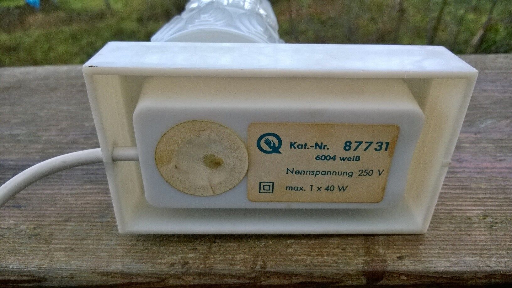 Vintage moulded glass lamp