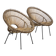 Pair of rattan armchairs