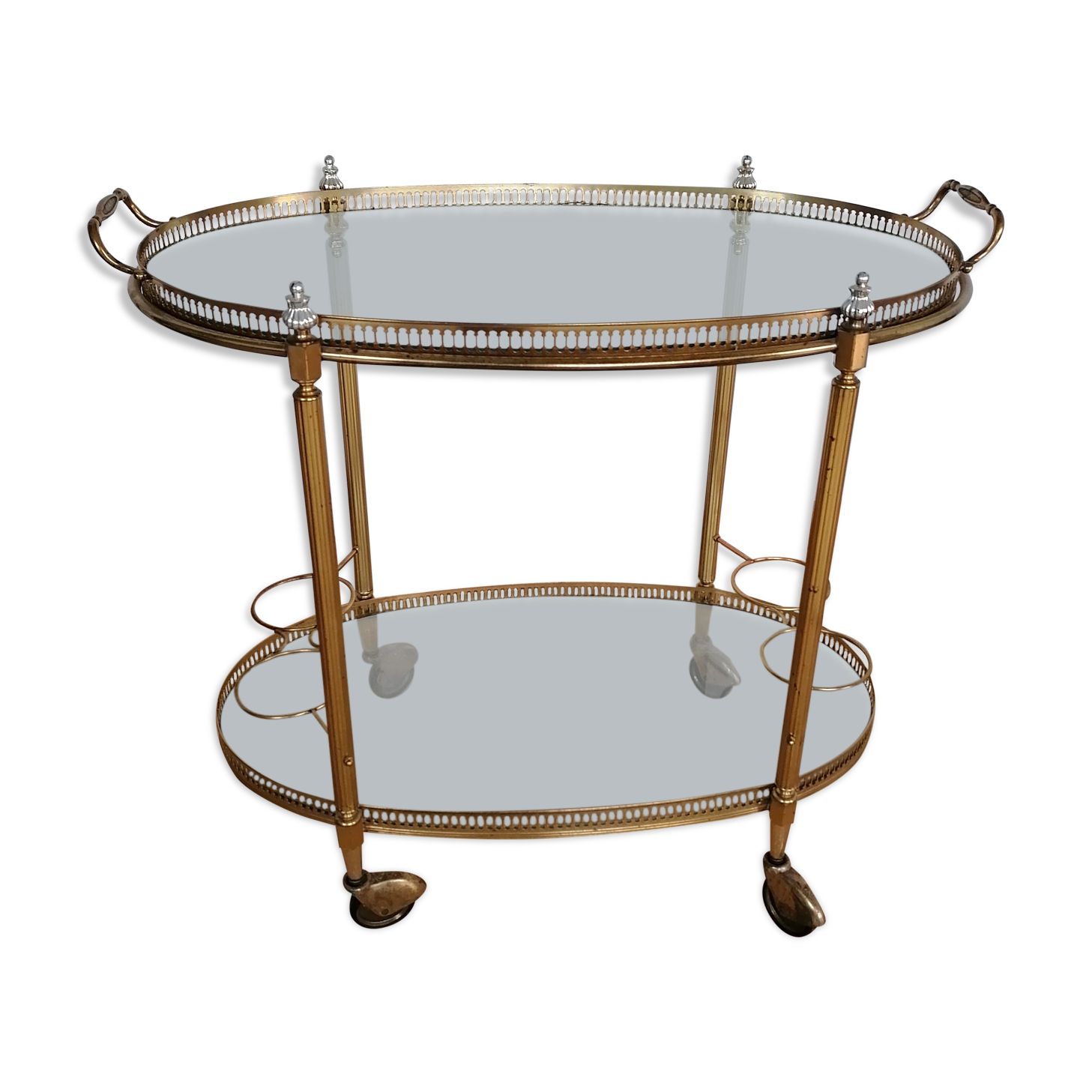 Vintage brass and glass dessert