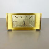 Vintage 1960s solid brass table clock Hollywood Regency Dugena, Switzerland