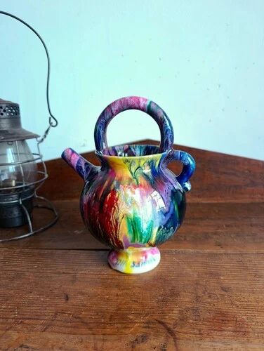 Vase / Multicoloured Ceramic Jug - signed Dressinval - 1960s - Vallauris