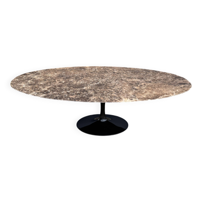 Table à manger ovale originale Knoll Tulip (244cm) Emperador